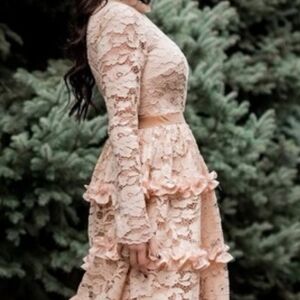 Rachel Parcell Cream Satin Dress